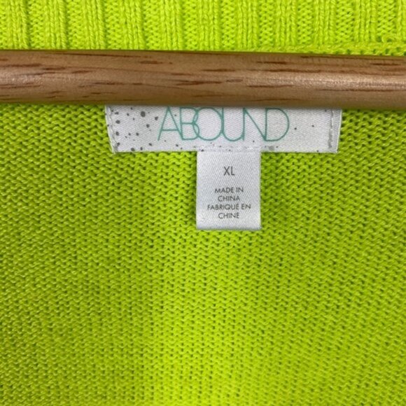 Nordstrom Lime Green Dolman Sleeves Soft Deep V-Neck Sweater XL elastic Trim NWT - Picture 9 of 10